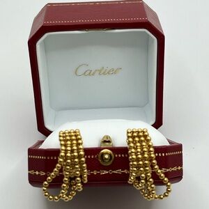 Cartier Draperie 18K Yellow Gold Drop Earrings